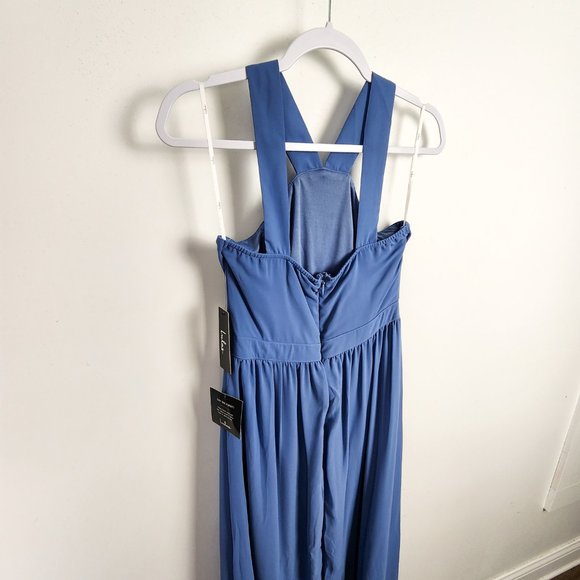 NWT Lulus Air Of Romance Blue Gown Maxi Dress Size Medium - Picture 11 of 13